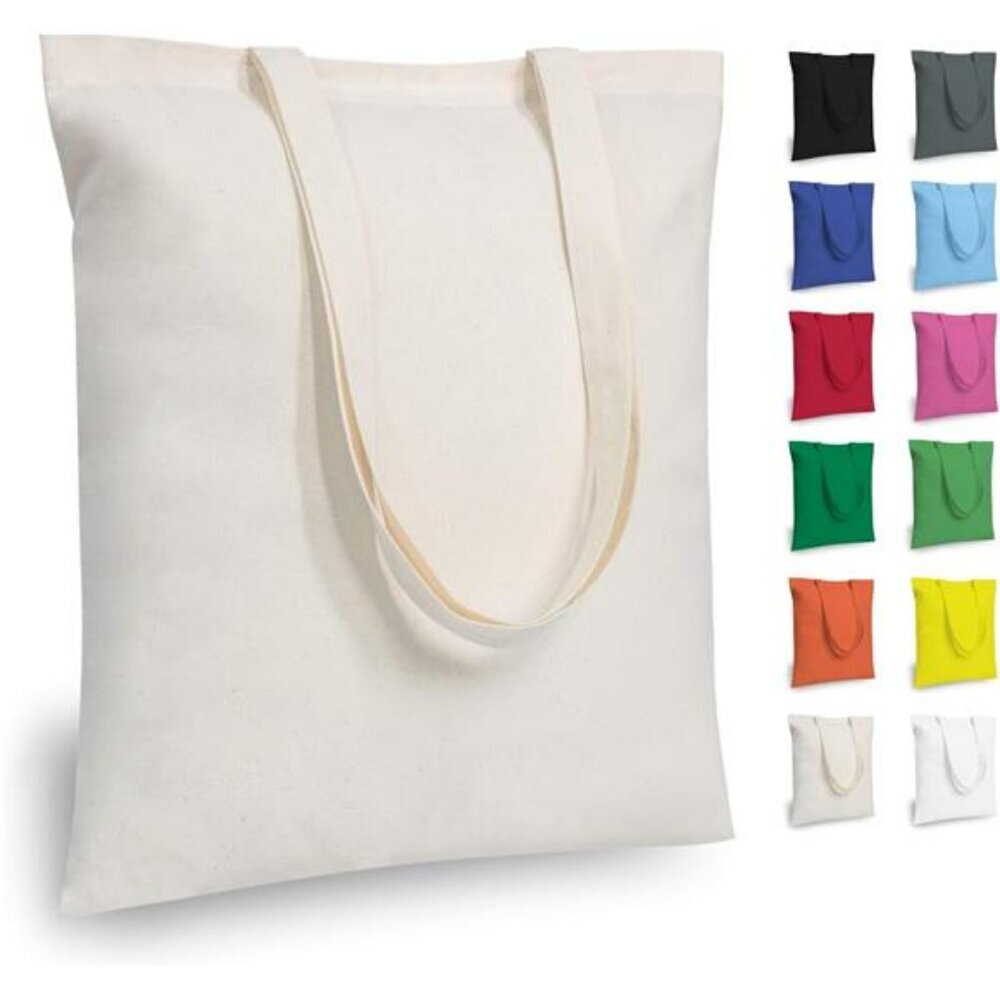 12 Pack Cotton Tote Bags Reusable Cloth Grocery Shopping Gift DIY Craft Bag Set